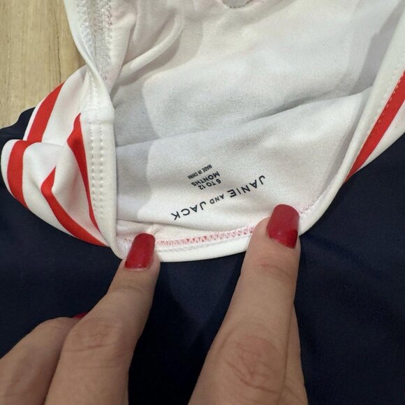 Janie and Jack Girls Vintage Retro Americana One-Piece Swimsuit Sailor  Sz 6-12m - Picture 4 of 9